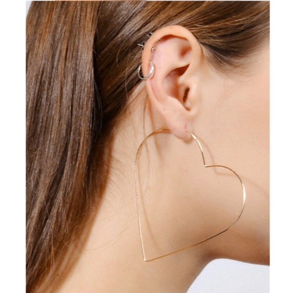 “Party Hearty” Simple Large Hoop Geometric Earring - Picture 2 of 6
